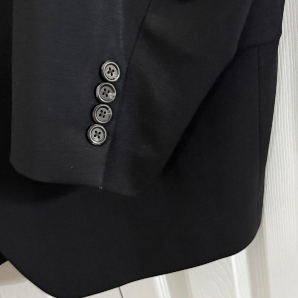 Vtg 90s Lauren Ralph Lauren 46R wool two-button suit jacket blazer charcoal. - Picture 4 of 9